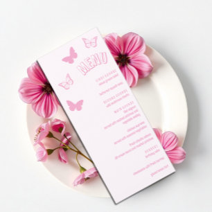 Menú Mariposas rosadas Quinceanera