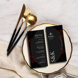 Menú Maroon Minimal Elegant B&W Boda islámico moderno