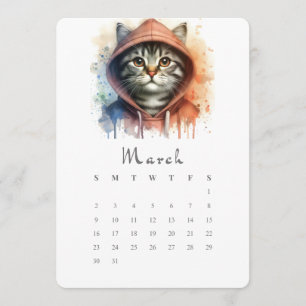 Menú Marzo Calendario independiente Kitty Cat Splash Ar
