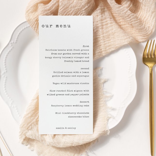 Menú Matrimonio personalizado de máquina de escribir re (Subido por el creador)