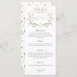 Menú Meadow Wildflower Rustic Boho Boda