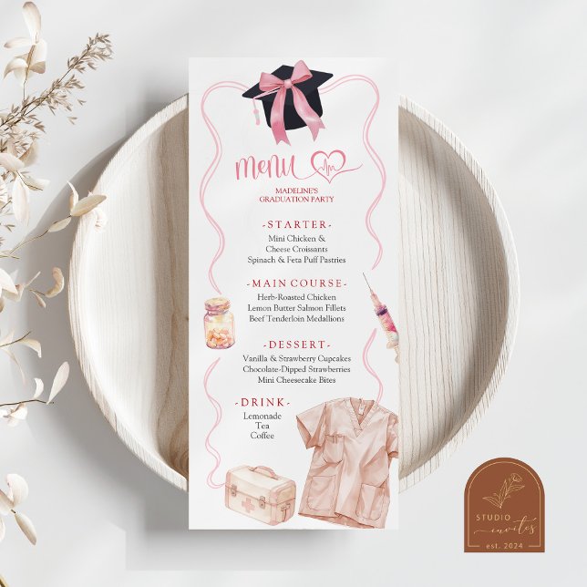 Menú médico de enfermera Coquette con lazo rosa (Subido por el creador)