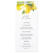 Menú mediterráneo de color limón