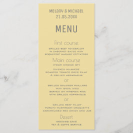 Menú Mellow amarillo simple minimalista elegante