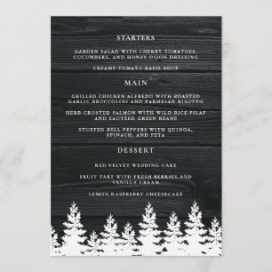 Menú Mesa de Bodas de Invierno de Otoño de Madera Rústi