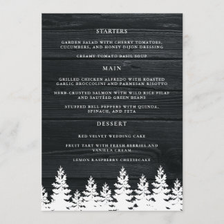 Menú Mesa de Bodas de Invierno de Otoño de Madera Rústi