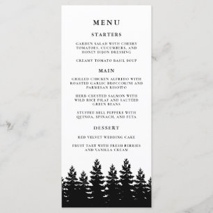 Menú Mesa minimalista de Bodas de Invierno en Blanco Ne