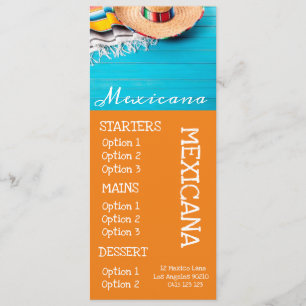 Menú mexicano de la cena de la comida de la barra