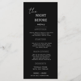 Menú Mínima Cena Negra La Noche Antes Del Boda