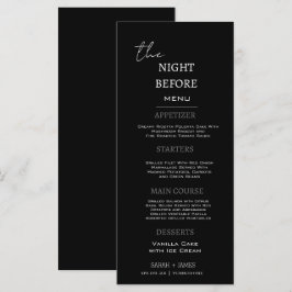 Menú Mínima Cena Negra La Noche Antes Del Boda