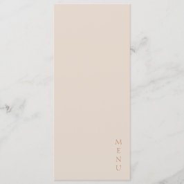 Menú Minimalist Desert Sand Copper Script Wedding