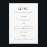 Menú Minimalista elegante | Boda sencillo de Moda moder<br><div class="desc">Una carta de enganche sencilla y elegante con un moderno diseño minimalista, con una tipografía clásica y un ambiente sofisticado de moda. El texto se puede personalizar fácilmente con las opciones de menú para un diseño único de un tipo boda. Si necesita ayuda para personalizar este producto, póngase en contacto...</div>