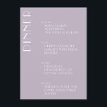 Menú Minimalista elegante y turbio Lilac Art Deco Boda<br><div class="desc">Menú minimalista elegante Art Deco Boda en Dusty Lilac</div>