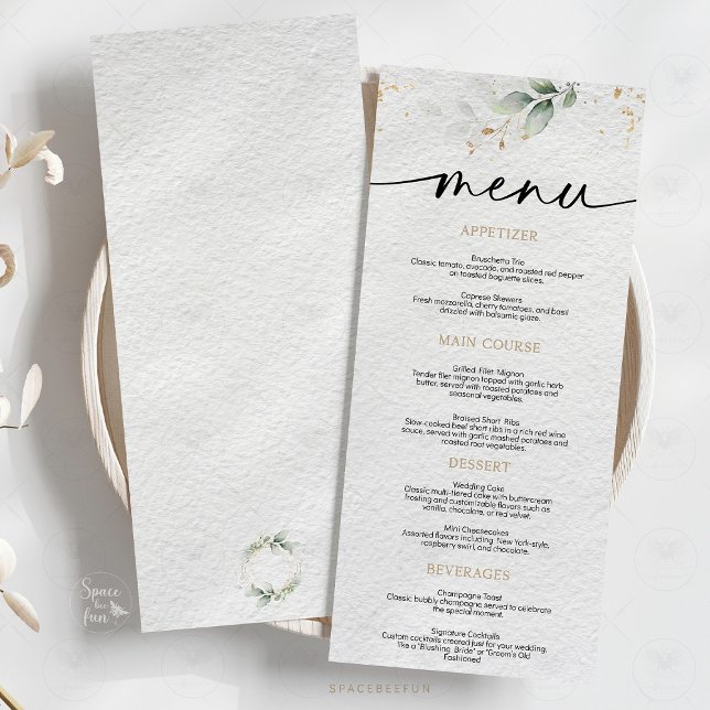 Menú Minimalista floral boda (Wedding floral minimalist menu, modern wedding menu, elegant wedding stationery, floral wedding deco)