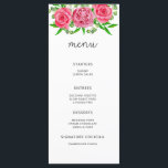 Menú minimalista floral elegante de acuarela<br><div class="desc">Tarjeta de menú minimalista floral elegante de acuarela. Artículos coincidentes disponibles. Revisa la colección.</div>