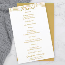 Menú Minimalista Líneas onduladas blancas de oro b