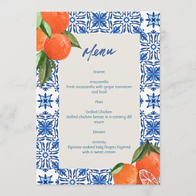 Menú Minimalista moderno (Anverso)