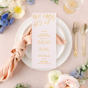 Menú minimalista moderno Rubor PInk y Boda amarill