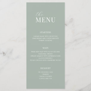 Menú minimalista Sage Green Modern Boda