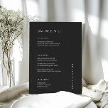 MENÚ Mínimo de Bodas en blanco y negro<br><div class="desc">Estas elegantes y modernas tarjetas de menú boda o de menú para la cena presentan un sencillo diseño de texto en blanco y negro. Añada sus iniciales o su monograma para hacerlas completamente propias.</div>