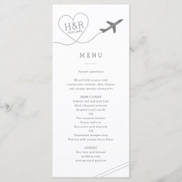 Menú Mínimo Moderno Tema de viaje Boda de destino