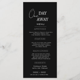 Menú Mínimo negro un día antes Fiesta de la cena de ens