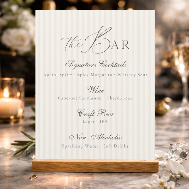 Menú Mínimo Neutral para Bar de Boda (Subido por el creador)