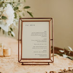 Menú Mínimo Retro Cream Typewriter Custom Wedding<br><div class="desc">Menú de casamiento personalizado de tipo de máquina Minimalista retro en crema</div>