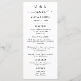 Menú Mínimo y Moda | Cena Boda en blanco y negro