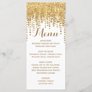 Menú Mirada del purpurina del confeti del oro