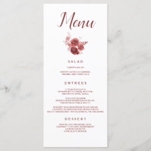 Menú Moda Burgundy Floral