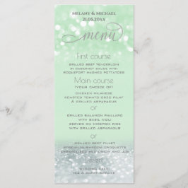 Menú Moda de plata de menta Neo purpurinoso caligrafía