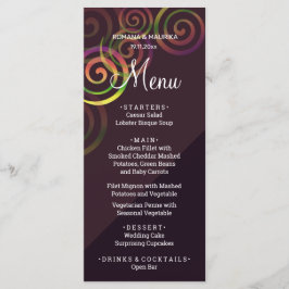 Menú Moda Espiral Arcoiris Con Púrpura Profundo