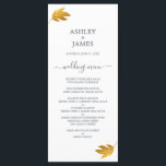 Menú Moda Script Gold Leaf Boda mínimo<br><div class="desc">Elegante menú boda mínimo con escritura de moda de color negro y un toque elegante de follaje dorado sobre fondo blanco. Simplemente agregue los detalles de su boda. Diseñado exclusivamente para usted por Happy Dolphin Studio. Si necesita ayuda o productos coincidentes, por favor contáctenos en happydolphinstudio@outlook.com. ¡Estamos encantados de ayudarle...</div>