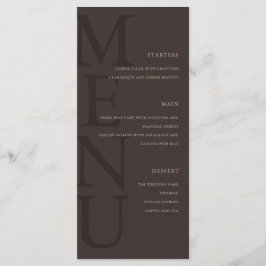 Menú Modern Brown Minimalist Wedding