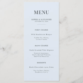 Menú Modern Emerald Arch & Glacial Blue