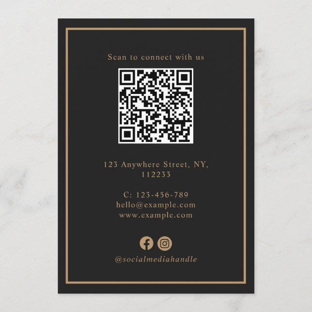 Menú Modern Luxury Black Golden Paw Pet Care Pricing (Reverso)