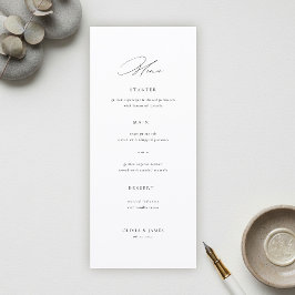 Menú Modern Minimalist Typography Calligraphy Wedding