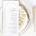 Menú Modern Script Minimalist Arch Wedding<br><div class="desc">Minimalist wedding menus feature modern script and chic arch frame in black and white,  elegant and simple,  great for modern classy wedding.</div>