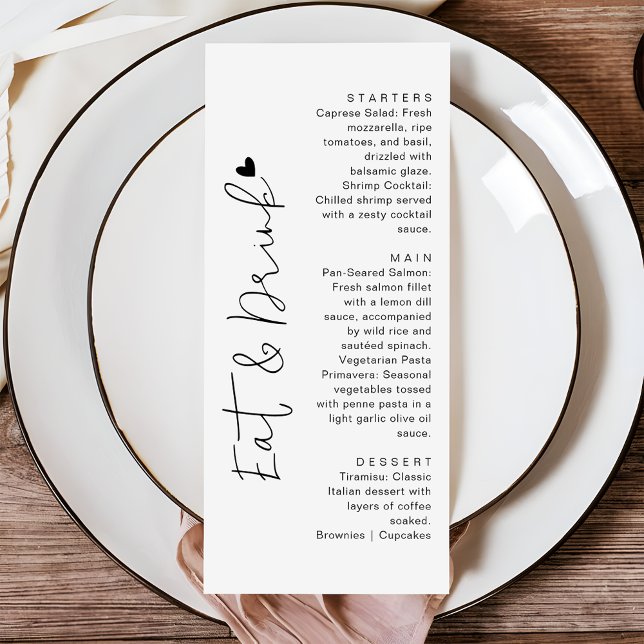 Menú Modern Script Typography | Eat & Drink Wedding (Subido por el creador)