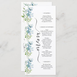 Menú Modern Watercolor Eucalyptus Greenery Wedding