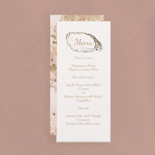 Menú Moderna Boda Minimal Oyster Pearl Beach