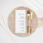 Menú Moderna cena Minimalista en blanco y negro Boda<br><div class="desc">Diseñado para coordinar con para la colección de invitaciones a bodas "Pure". Para cambiar detalles, haga clic en "Detalles". Para mover el texto o cambiar el tamaño, la fuente o el color, haga clic en "Editar usando la herramienta de diseño". Vea el enlace de la colección en esta página para...</div>