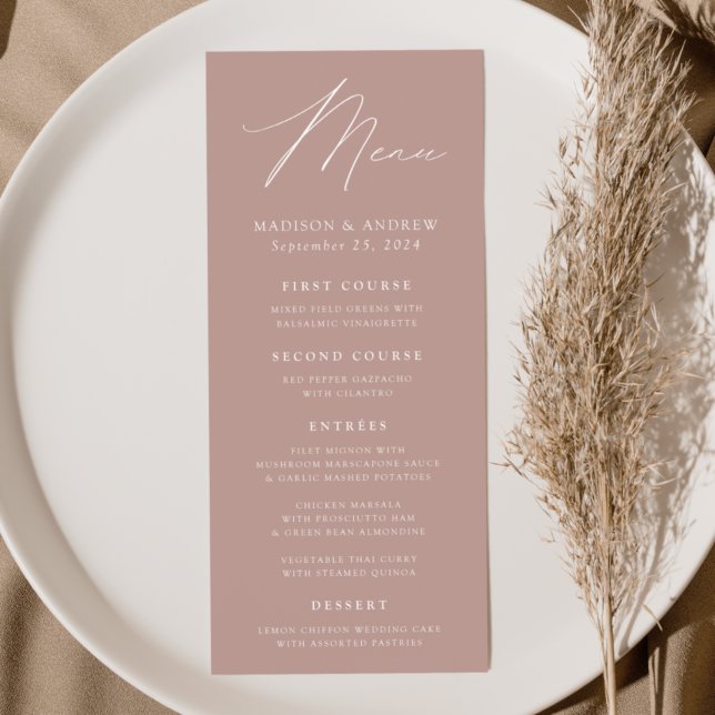 Menú Moderna elegancia Rosa  Boda (Subido por el creador)