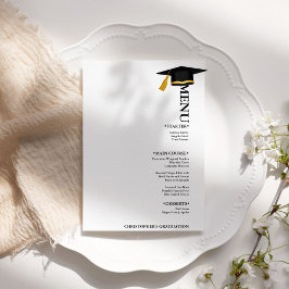 Menú Moderna fiesta de graduación de caligrafía Minimal