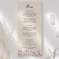 Moderna placa de Boda beige de flor silvestre