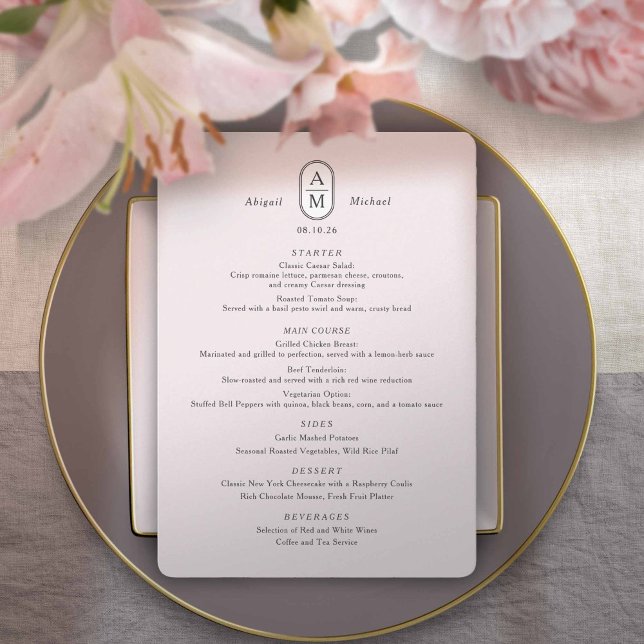 Menú Moderna y elegante rinitis en arco boda simple (Subido por el creador)