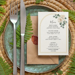 Menú Moderna y elegante Rosa Blanca y Boda del Arco Dor