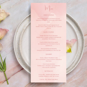 Menú Moderna y elegante Rosa de color Rubor Minimalista