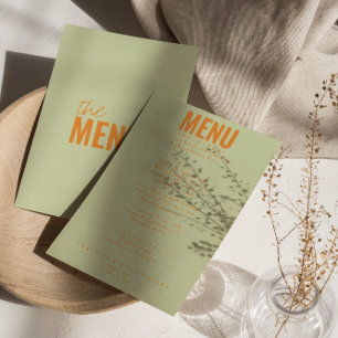 Menú Moderno Boda único y brillante con clase